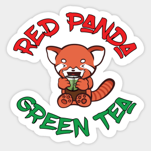 Red Panda Green Tea Sticker